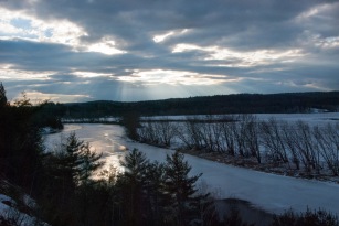 Sunset over the Contoocook at Muchyedo walking Trails, Penacook.